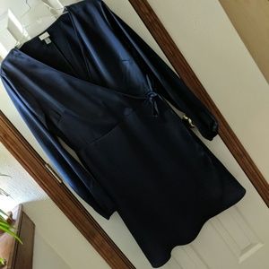 Navy Satin Dress